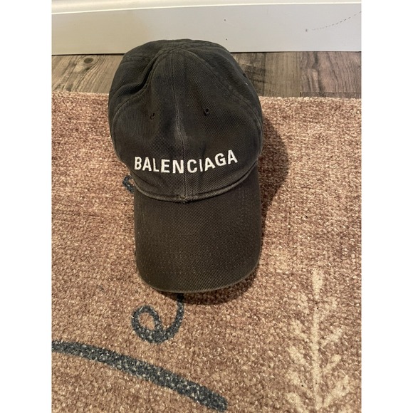 Authentic Designer Balenciaga Baseball Logo CapBlueish Gray